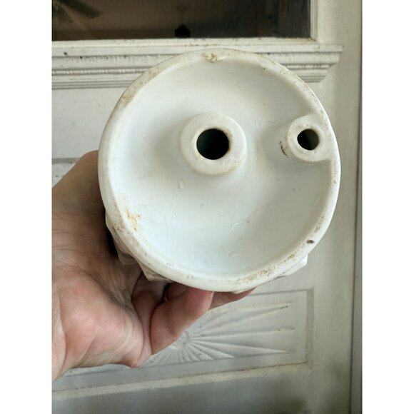 Vintage 50's Bisque Porcelain Figural Couple Candle Holder Lamp Base - Picture 6 of 11